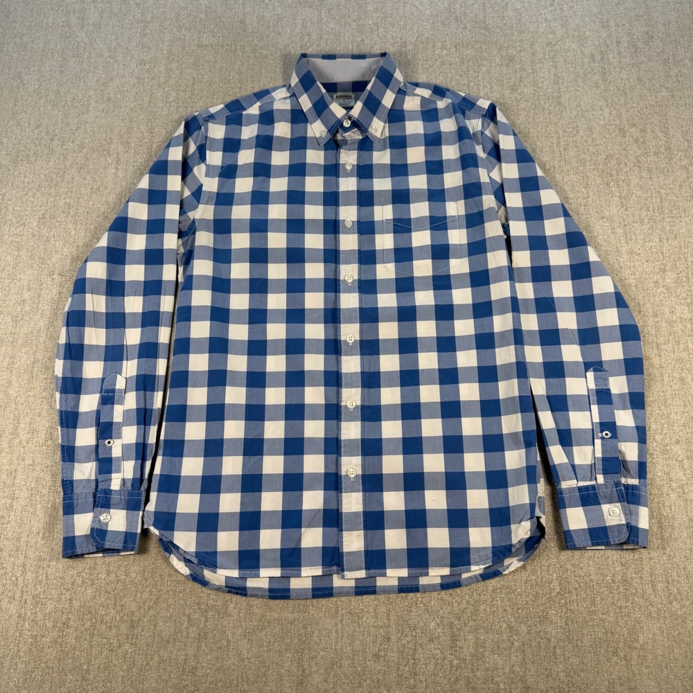 Bonobos Button Down‎ Shirt Mens Small Blue Gingham Slim Fit Cotton Long Sleeve